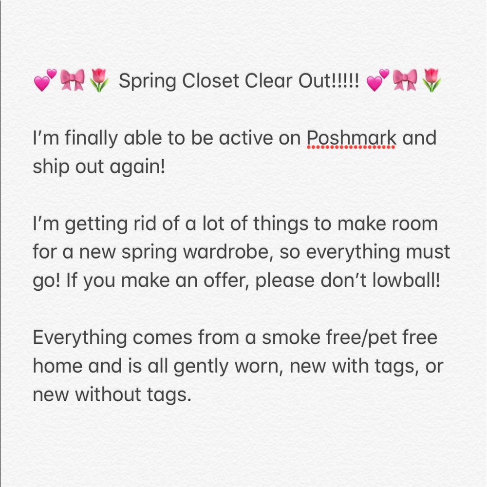 💕🌷🎀 Spring Closet Clear Out!!!!! 🎀🌷💕